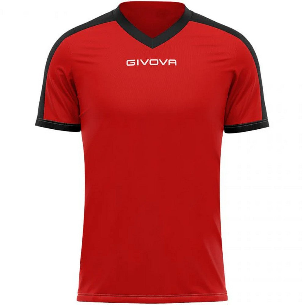 Red - Front - Givova Unisex Adult Revolution Contrast Trim T-Shirt