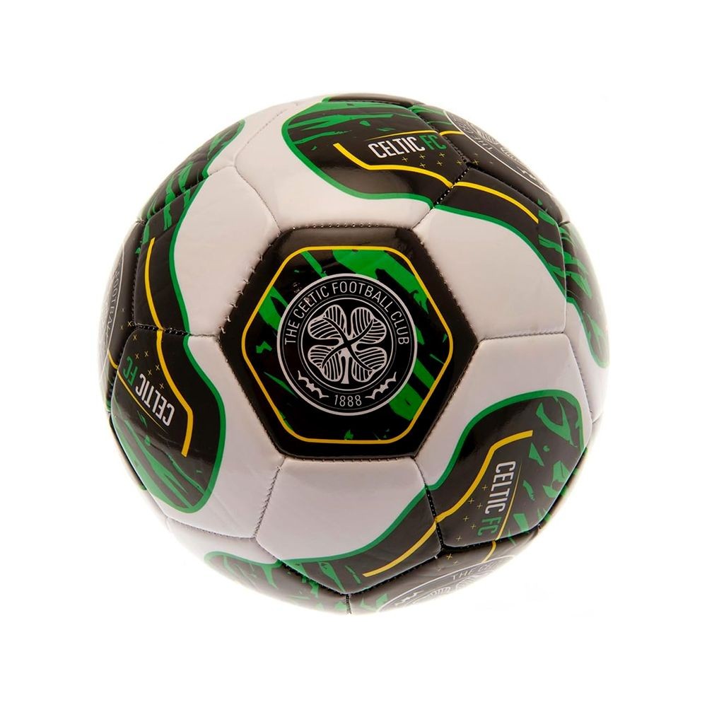 Green-Black-White-Yellow - Front - Celtic FC Tracer 32 Panel Football