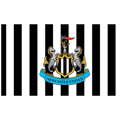 Black-White-Blue - Front - Newcastle United FC Stripe Flag