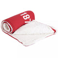 Red-Yellow - Back - Manchester United FC Core Plush Stripe Sherpa Lined Blanket