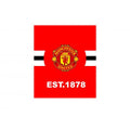Red-Yellow - Side - Manchester United FC Core Plush Stripe Sherpa Lined Blanket