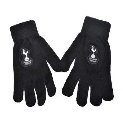 Black - Front - Tottenham Hotspur FC Unisex Adult Knitted Winter Gloves