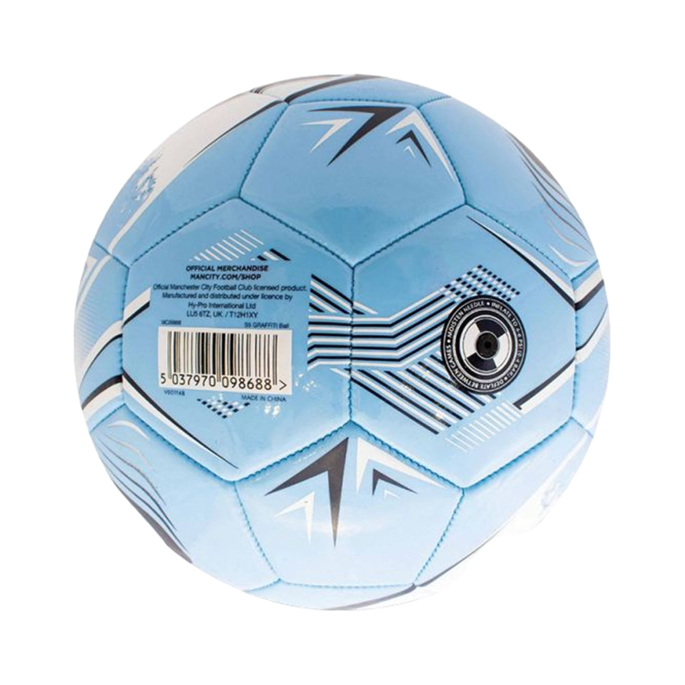 Sky Blue-White - Back - Manchester City FC Turbine Crest Mini Football