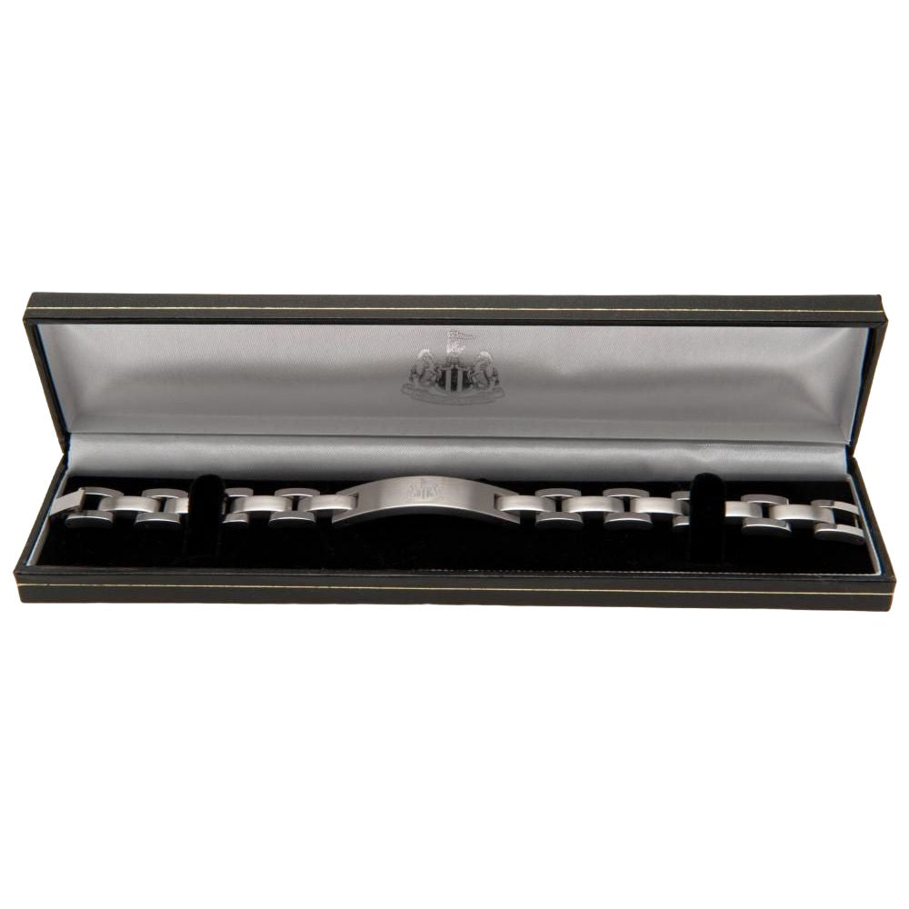 Silver - Side - Newcastle United FC Stainless Steel Bracelet