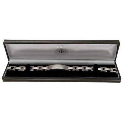 Silver - Side - Newcastle United FC Stainless Steel Bracelet