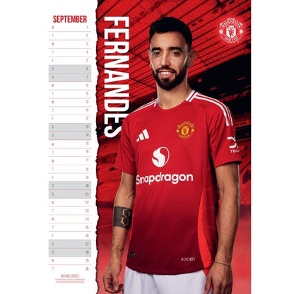 Red-White-Yellow - Side - Manchester United FC 2025 A3 Wall Calendar