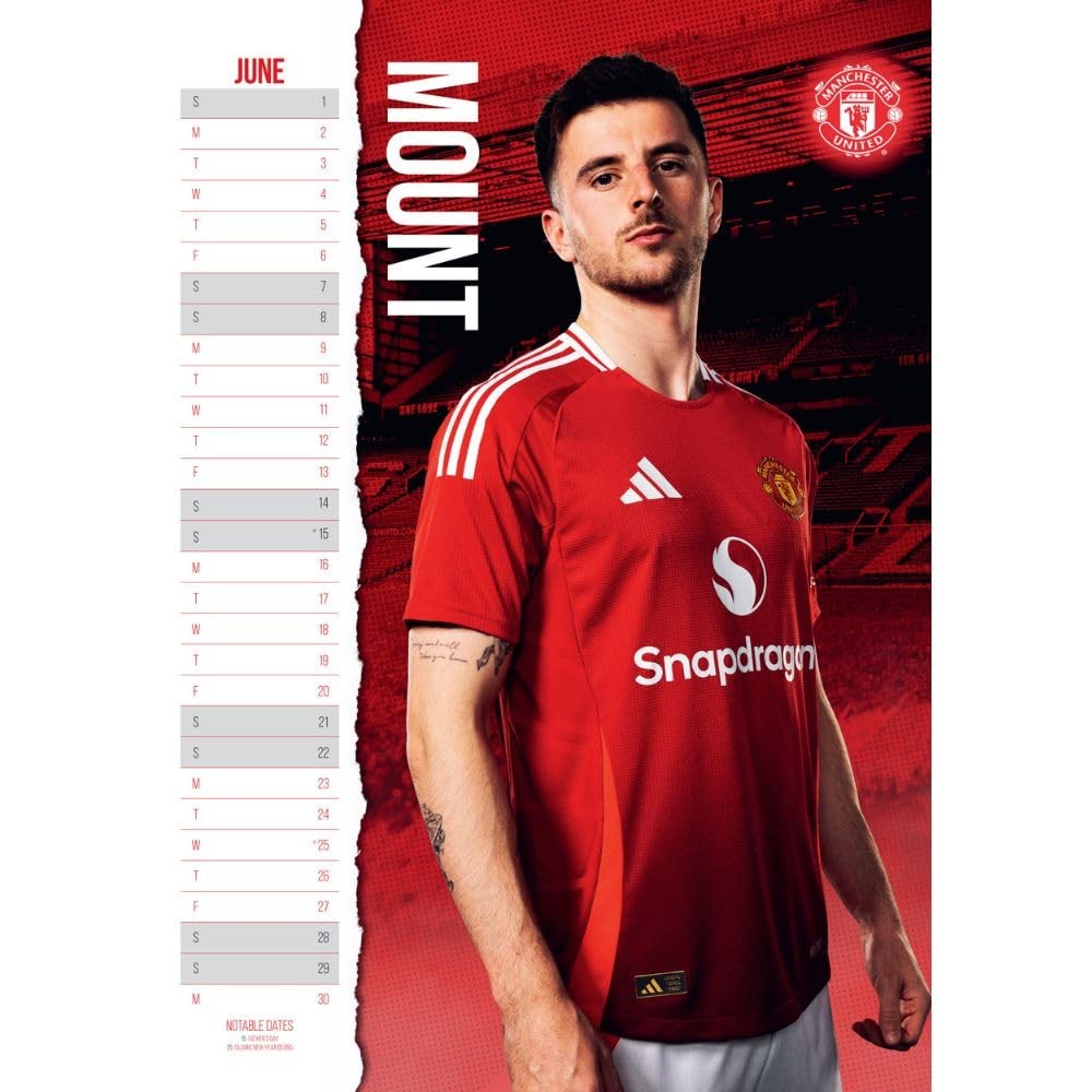 Red-White-Yellow - Lifestyle - Manchester United FC 2025 A3 Wall Calendar