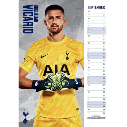Dark Blue-White - Side - Tottenham Hotspur FC 2025 A3 Wall Calendar
