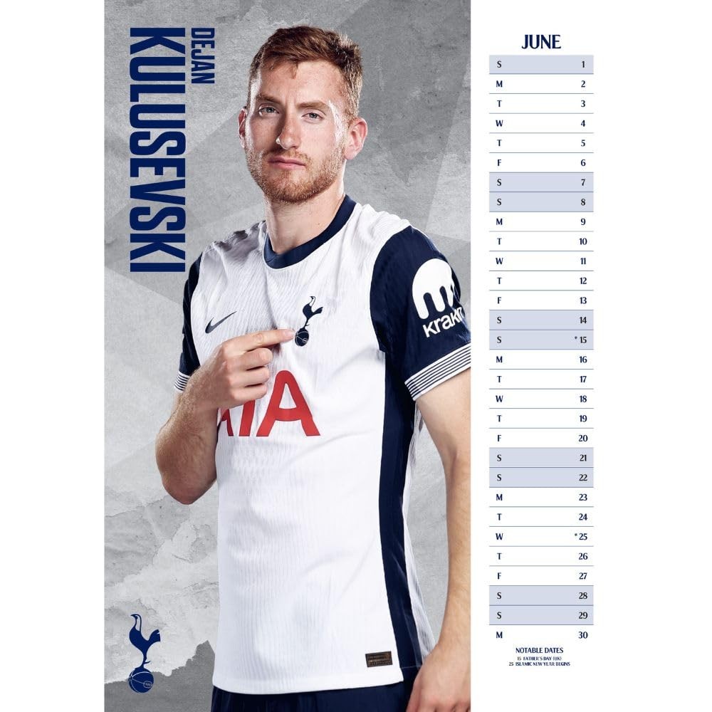 Dark Blue-White - Lifestyle - Tottenham Hotspur FC 2025 A3 Wall Calendar