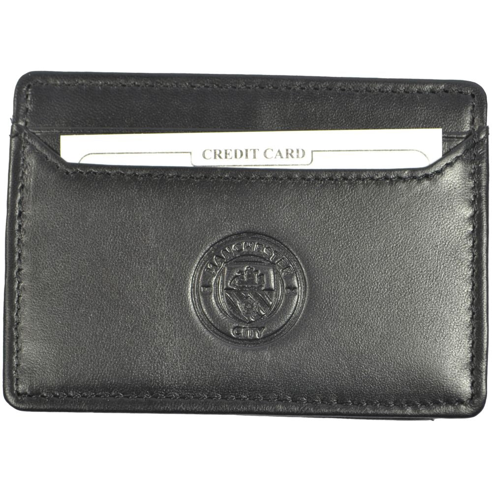 Black - Back - Manchester City FC Leather Money Clip Wallet