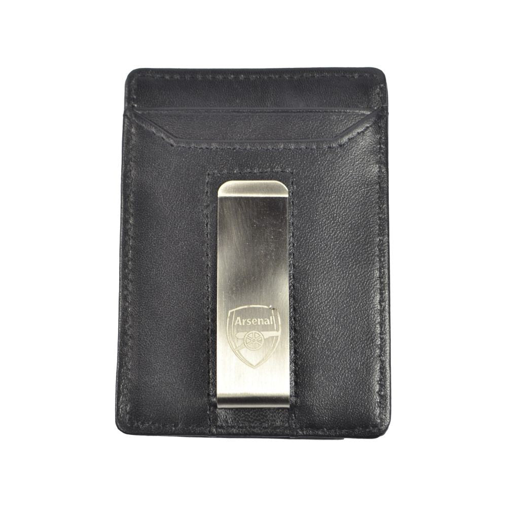 Black - Front - Arsenal FC Leather Money Clip Wallet