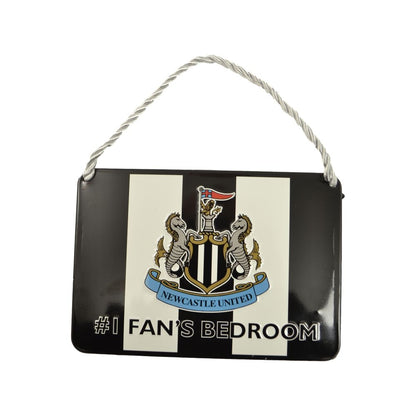 Black-White-Gold - Front - Newcastle United FC No One Fans Striped Sign