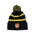 Black-Gold - Front - Arsenal FC Striped Bobble Beanie
