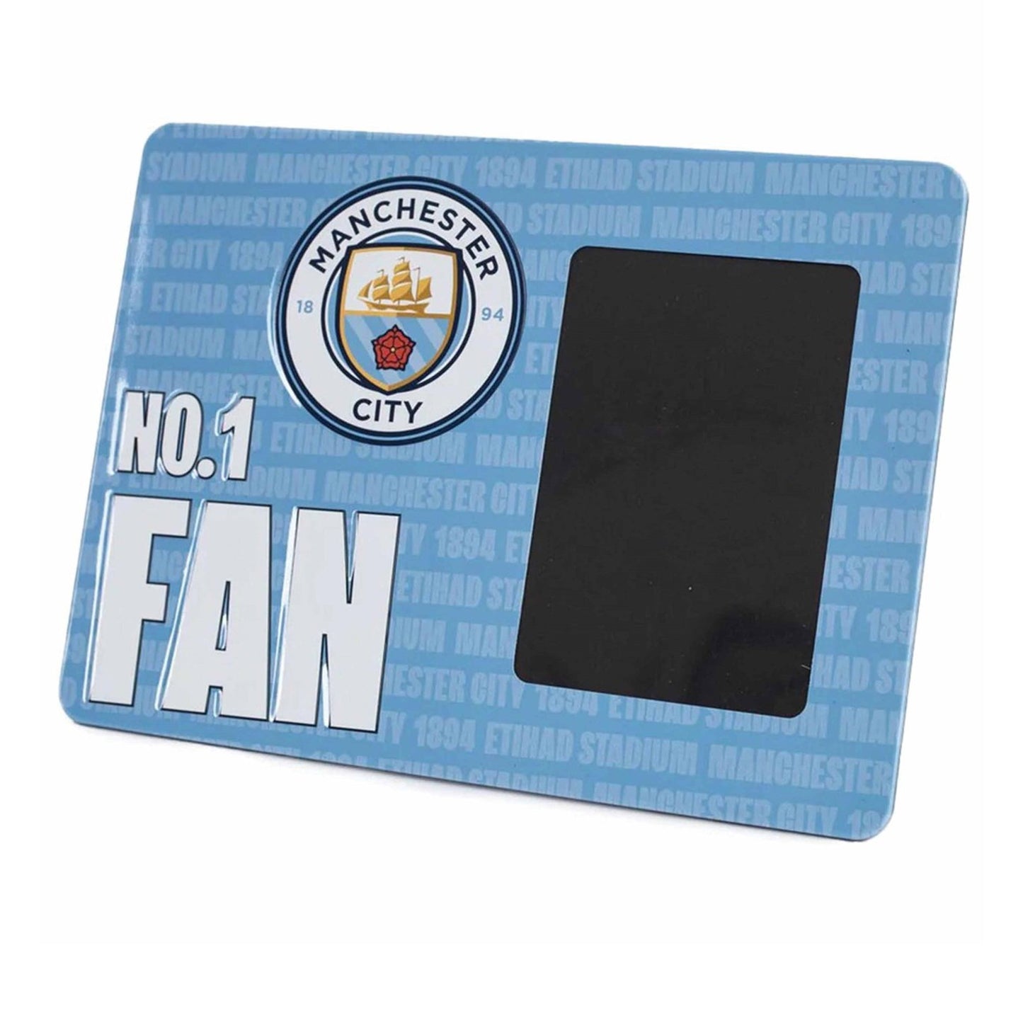 Sky Blue-White-Yellow - Back - Manchester City FC No.1 Fan Metal Embossed Photo Frame