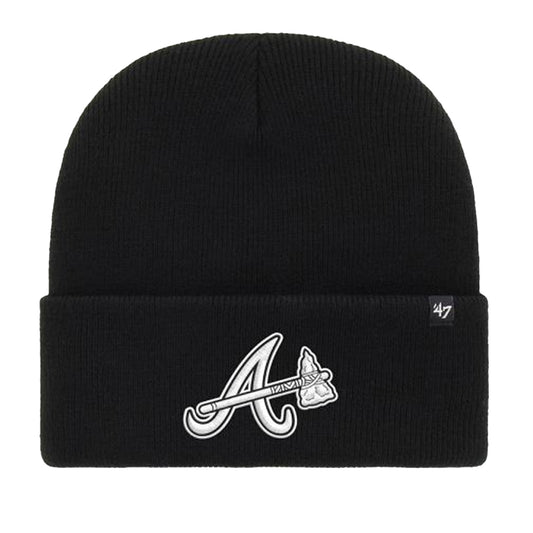 Black-White - Front - Atlanta Braves Haymaker MLB 47 Knitted Cuff Beanie