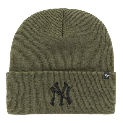 Sandalwood-Black - Front - New York Yankees Haymaker MLB 47 Knitted Cuff Beanie