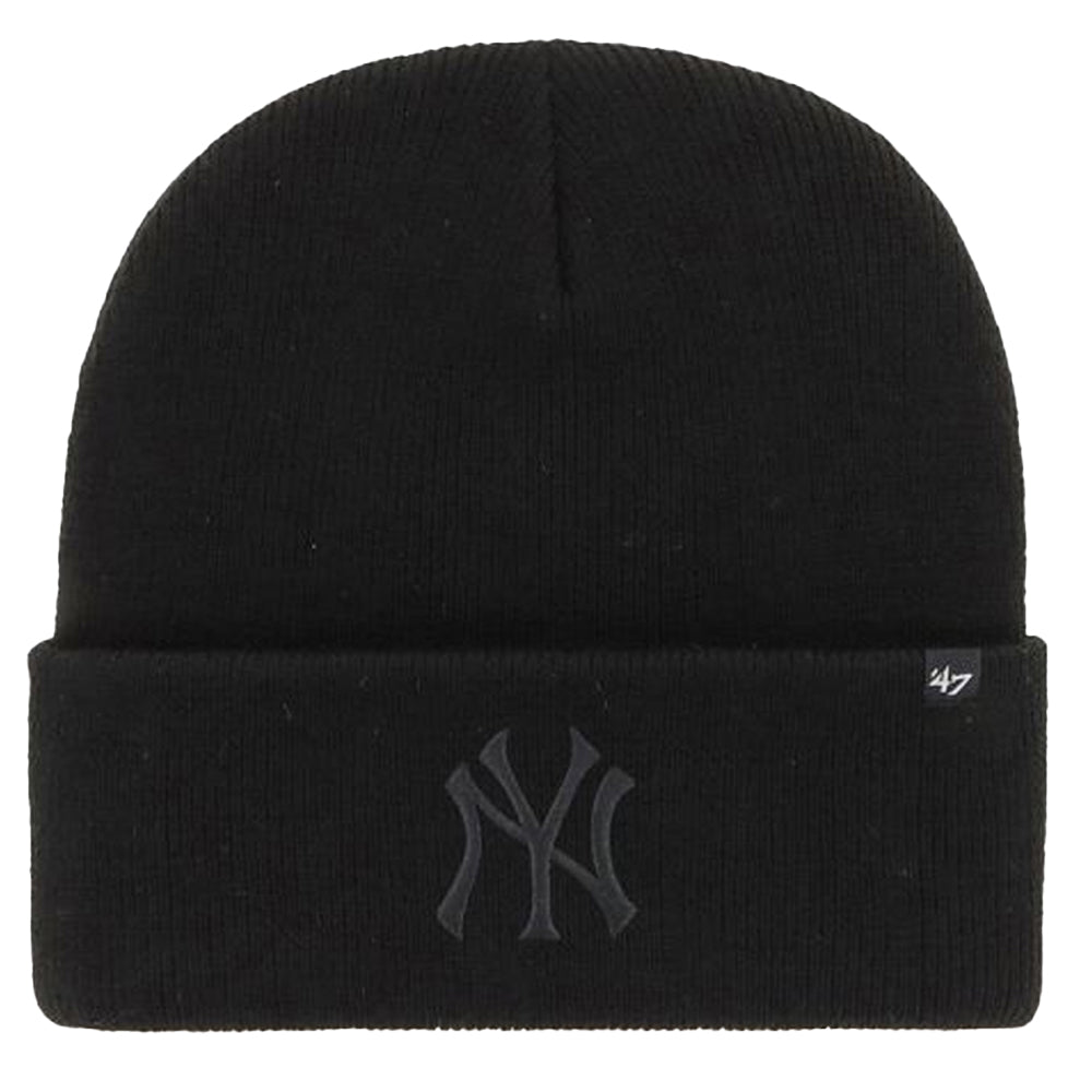 Black-Black - Front - New York Yankees Haymaker MLB 47 Knitted Cuff Beanie