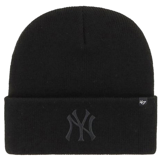 Black-Black - Front - New York Yankees Haymaker MLB 47 Knitted Cuff Beanie