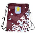 Claret-White-Sky Blue - Front - Aston Villa FC Particle Gym Drawstring Bag