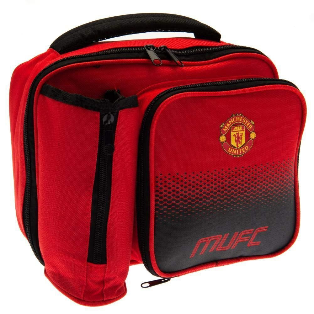 Red-Black - Front - Manchester United FC Official Football Fade Design Lunch Bag