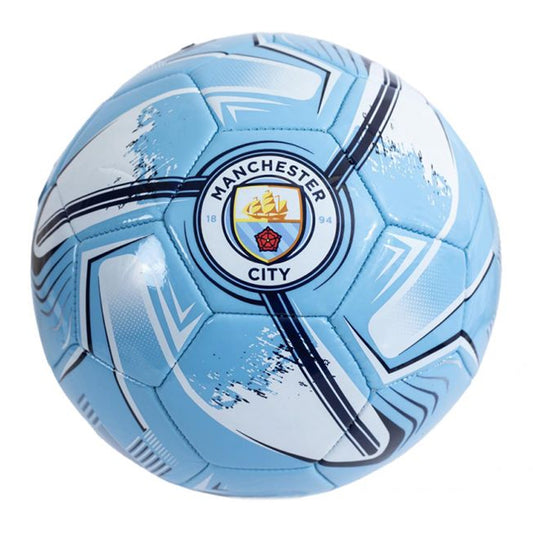 Blue-White-Black - Front - Manchester City FC Turbine Print Football