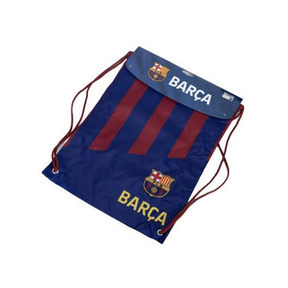Blue-Burgundy - Back - Barcelona FC Stripe Drawstring Bag