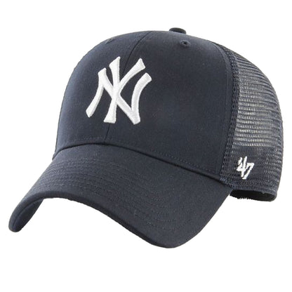 Navy-White - Front - New York Yankees 47 Snapback Trucker Cap