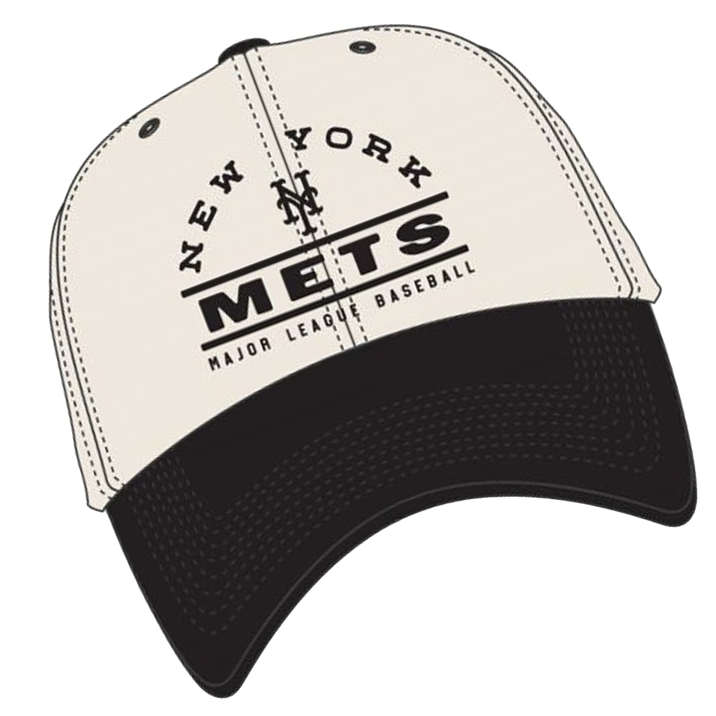 Natural-Black - Back - New York Mets MLB 47 Relaxed Fit Baseball Cap