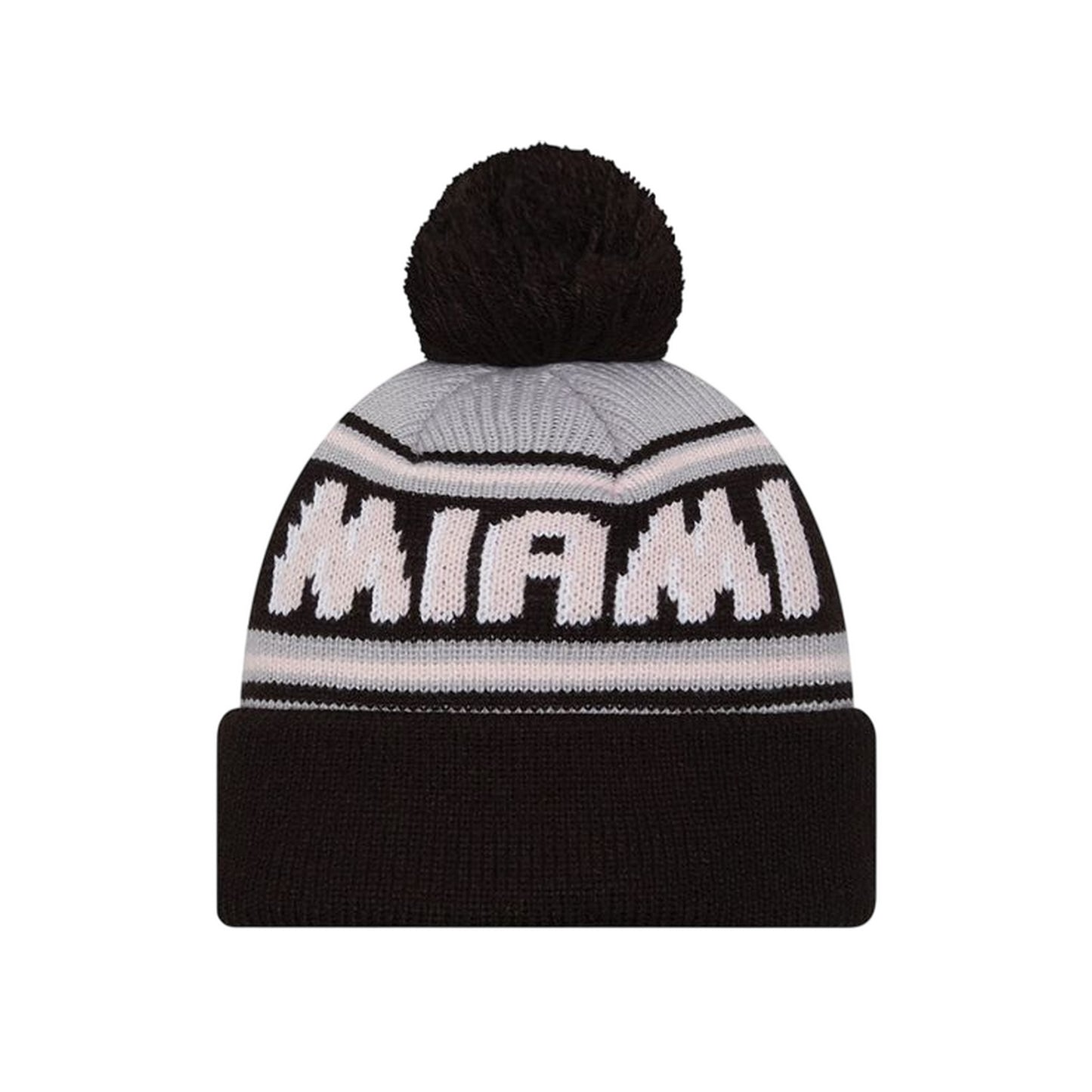 Black-White - Back - Inter Miami CF New Era Knitted Bobble Beanie