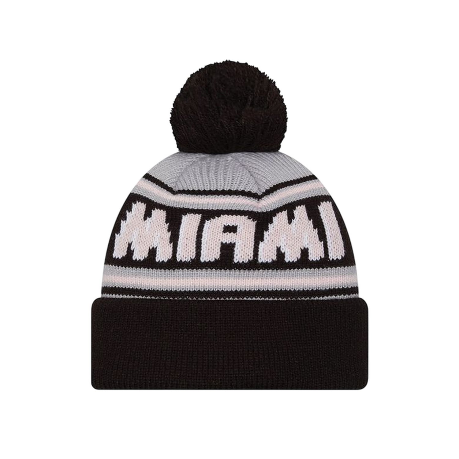 Black-White - Back - Inter Miami CF New Era Knitted Bobble Beanie