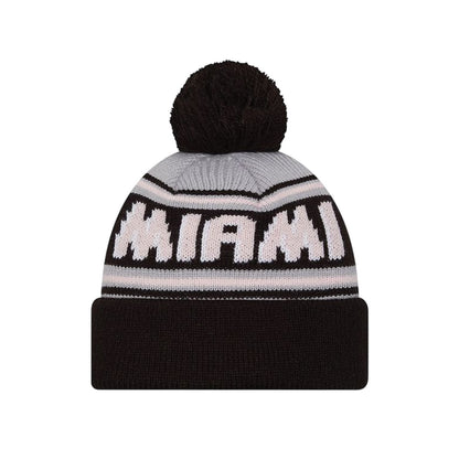 Black-White - Back - Inter Miami CF New Era Knitted Bobble Beanie