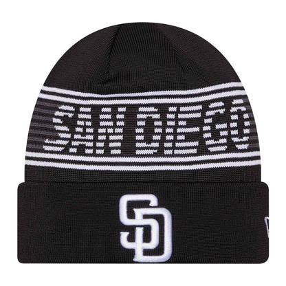 Black-White - Front - San Diego Padres New Era Knitted Sport Beanie