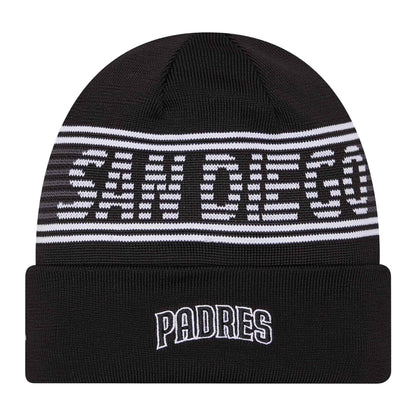 Black-White - Back - San Diego Padres New Era Knitted Sport Beanie