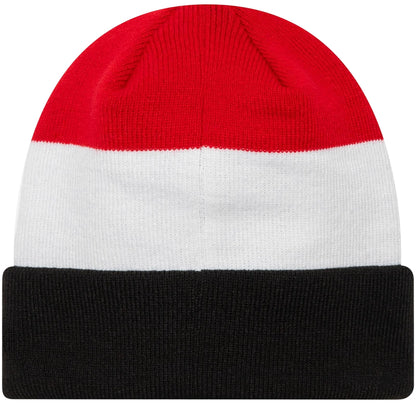 Black-Red-White - Back - Manchester United FC New Era Flag Knitted Cuffed Beanie