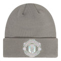 Grey - Front - Manchester United FC New Era Iridescent Cuffed Beanie