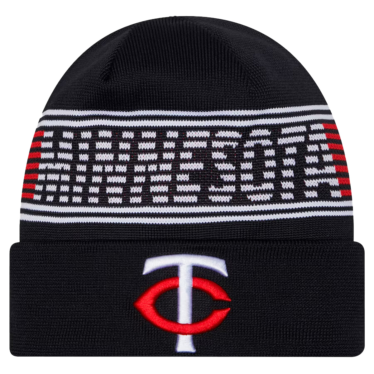 Black-White - Front - Minnesota Twins New Era Knitted Sport Beanie