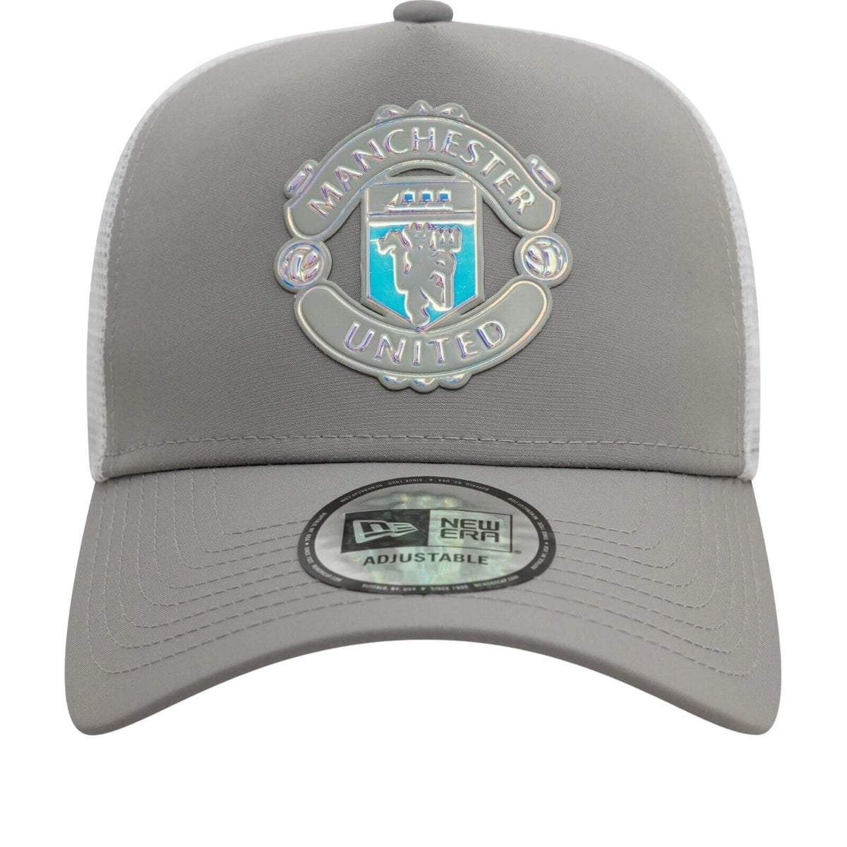 Grey - Front - Manchester United FC 9Forty New Era E frame Trucker Cap