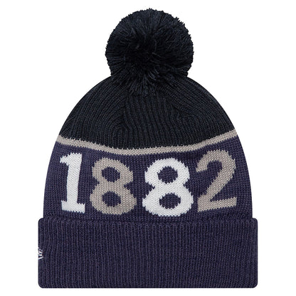 Navy-White - Back - Tottenham Hotspur FC New Era Knitted Bobble Sport Beanie
