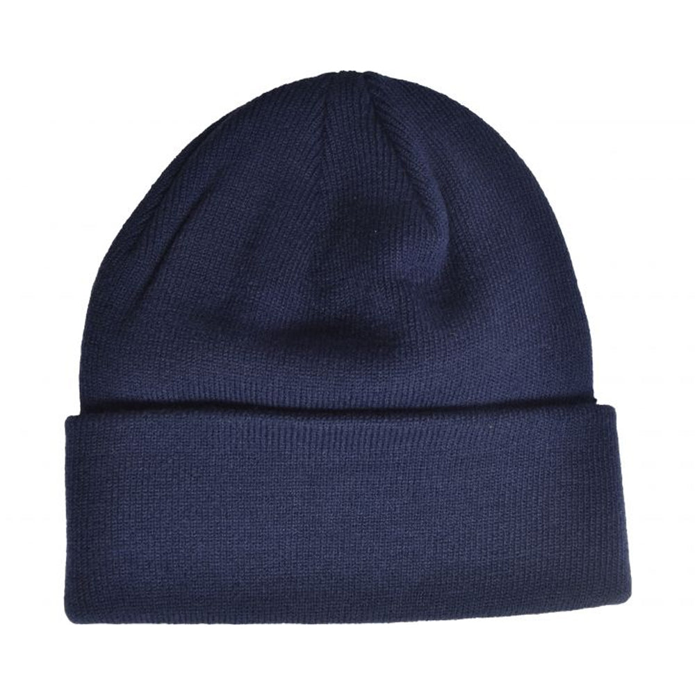 Navy - Back - Arsenal FC Crest Knitted Turn Up Beanie
