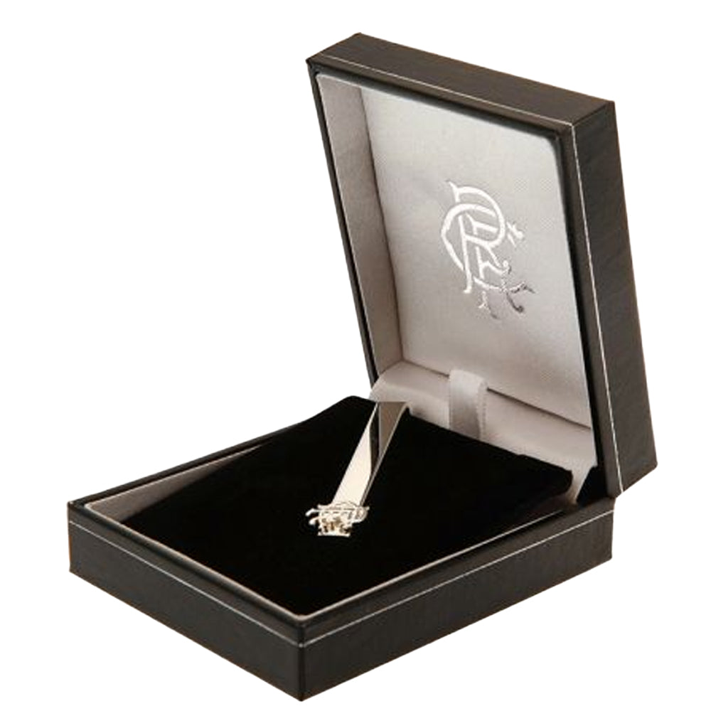 Silver - Side - Rangers FC Crest Tie Clip