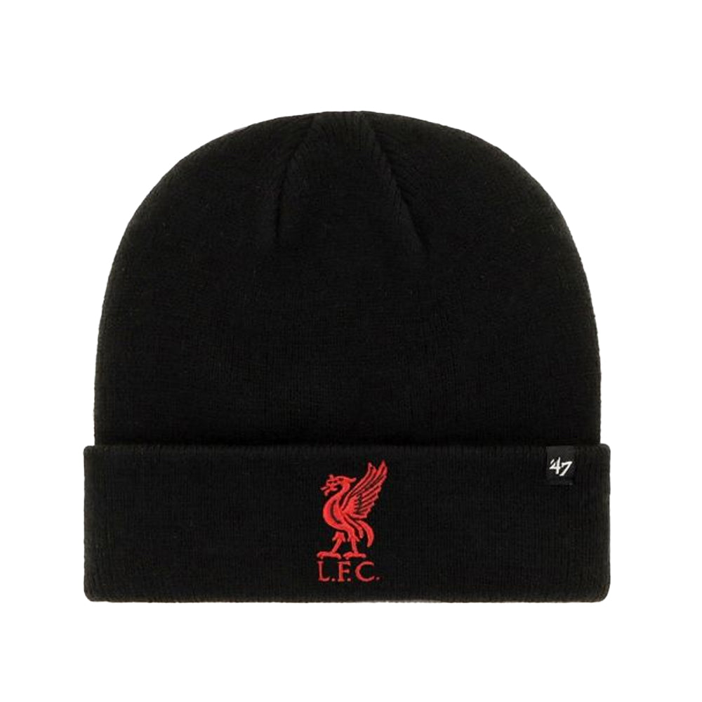 Black - Front - Liverpool FC Haymaker 47 Turned Up Cuff Beanie