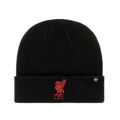 Black - Front - Liverpool FC Haymaker 47 Turned Up Cuff Beanie