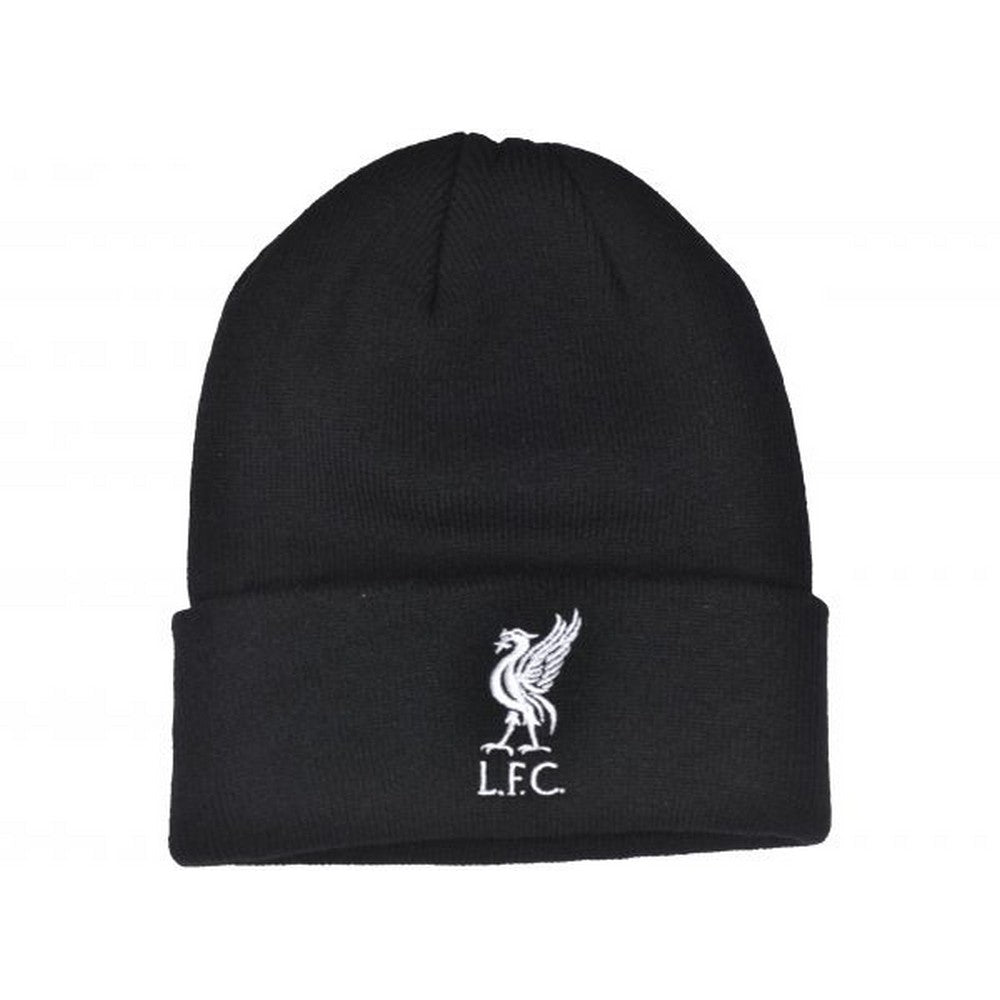 Black-White - Front - Liverpool FC Childrens-Kids Mass Turned Up Cuff Beanie