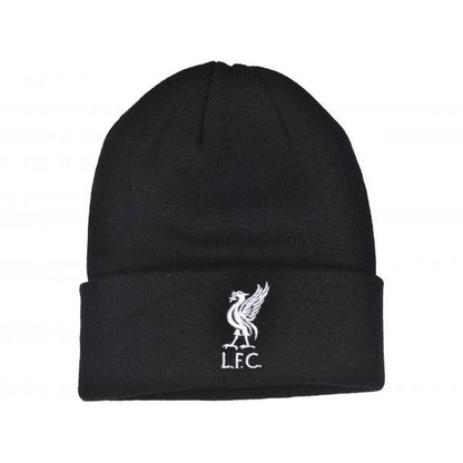 Black-White - Front - Liverpool FC Childrens-Kids Mass Turned Up Cuff Beanie