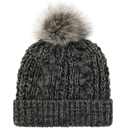Grey-White - Back - Liverpool FC 47 Pom Pom Beanie