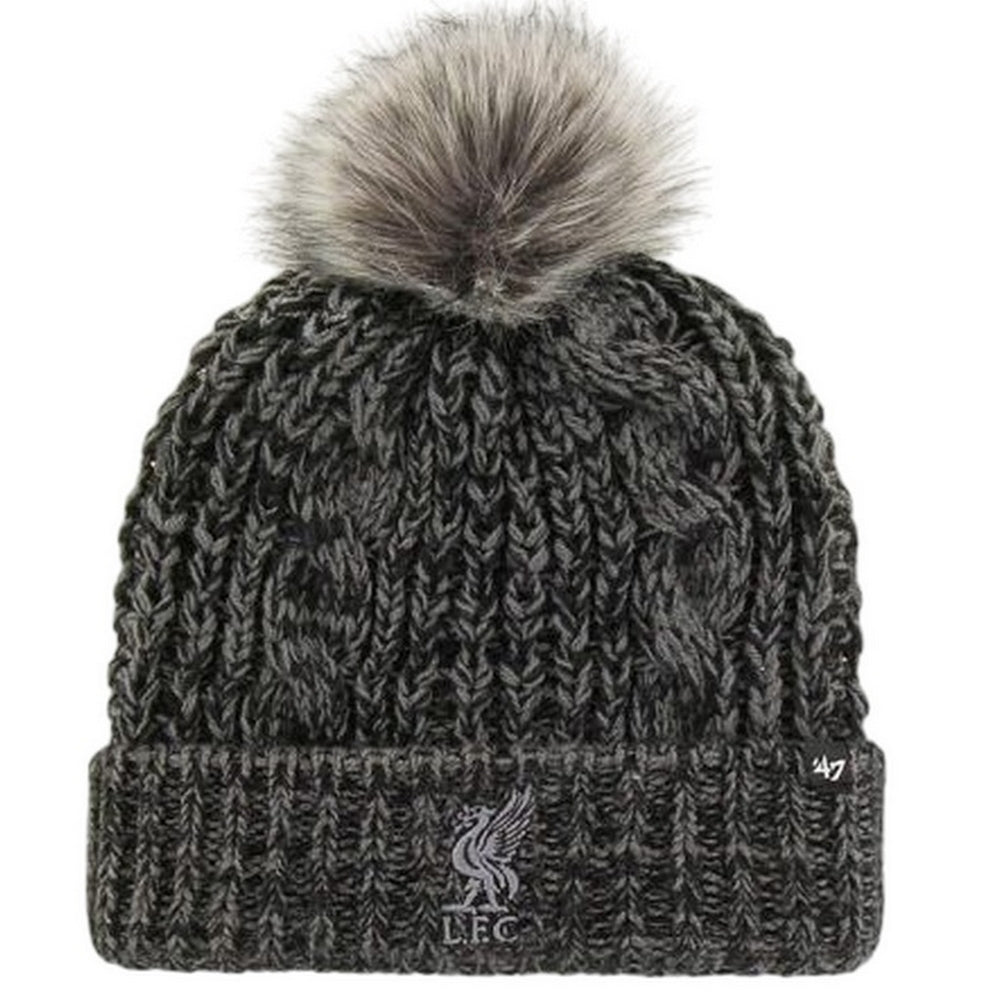 Grey-White - Front - Liverpool FC 47 Pom Pom Beanie