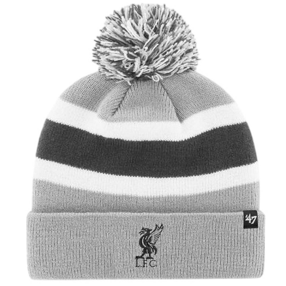 White-Grey - Front - Liverpool FC Breakaway 47 Pom Pom Beanie