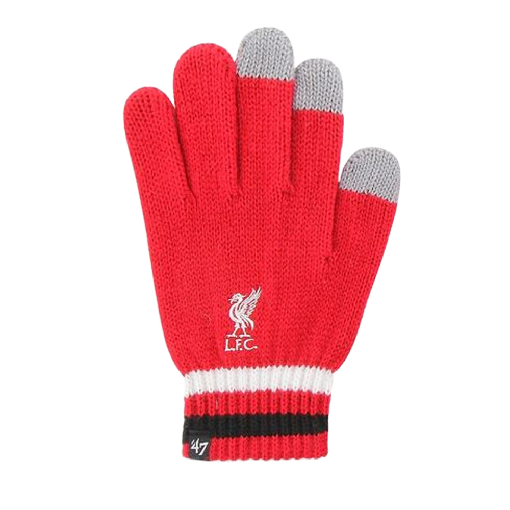 Red-Black-White - Front - Liverpool FC Unisex Adult Branded Knitted 47 Gloves