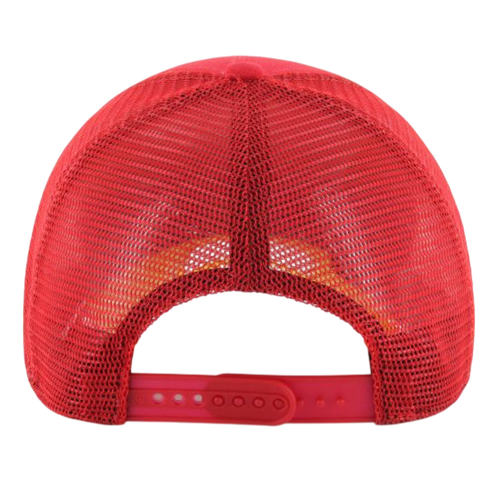 Red-White-Yellow - Back - Liverpool FC Childrens-Kids MVP 47 Mesh Snapback Baseball Cap