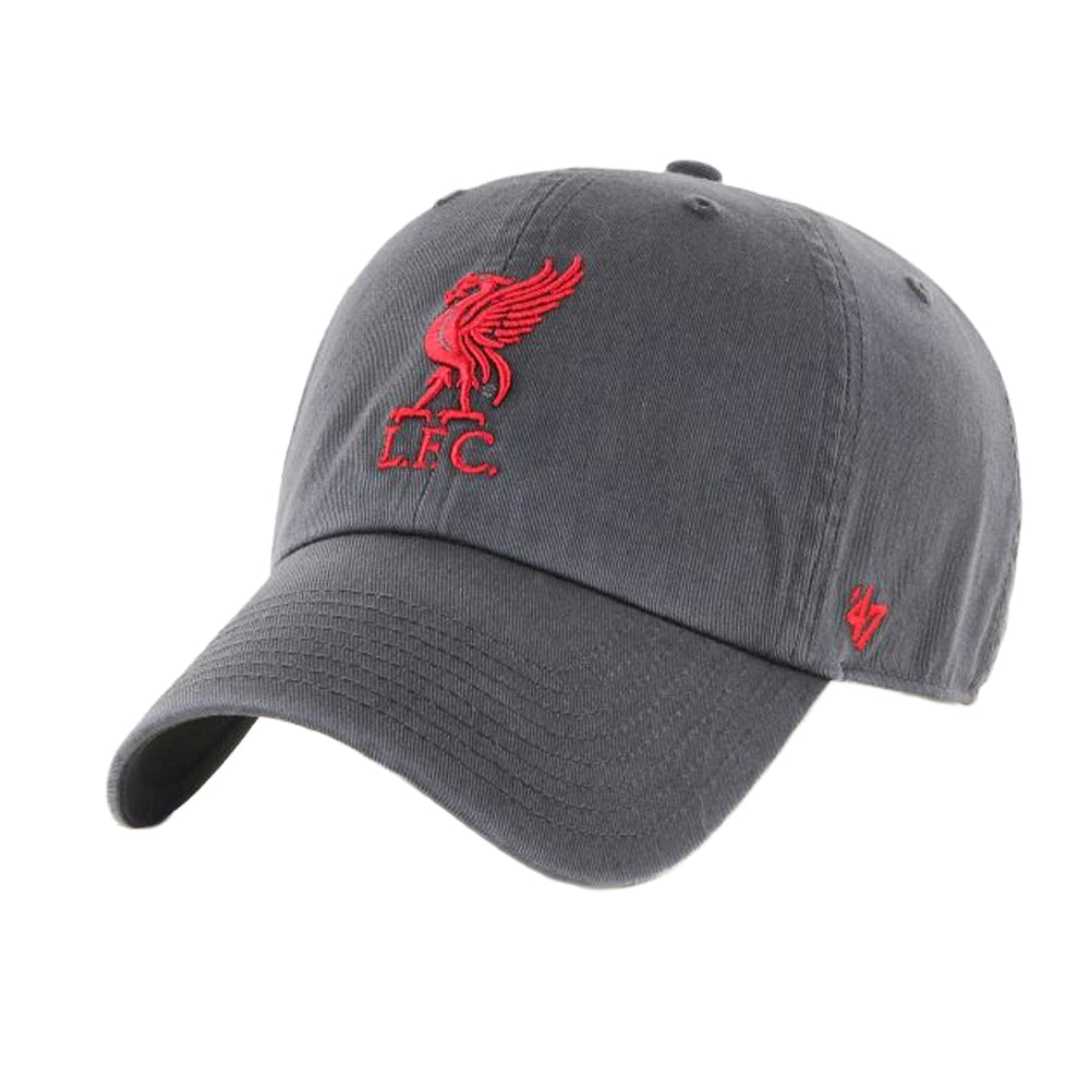 Charcoal-Red - Front - Liverpool FC Clean Up 47 Light Relaxed Fit Baseball Cap